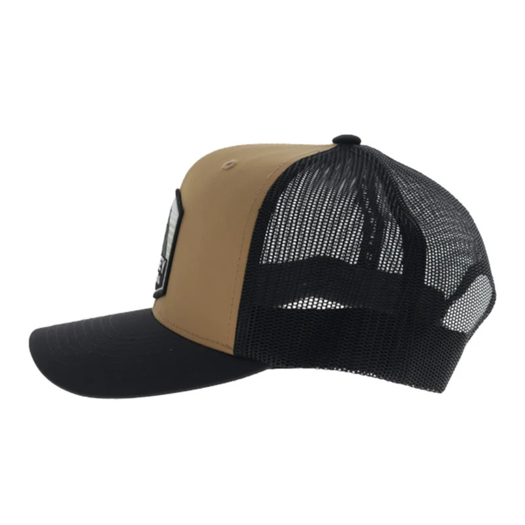 Hooey Toller Tan & Black Dog Patch 6-Panel Trucker Cap 6034T-TNBK