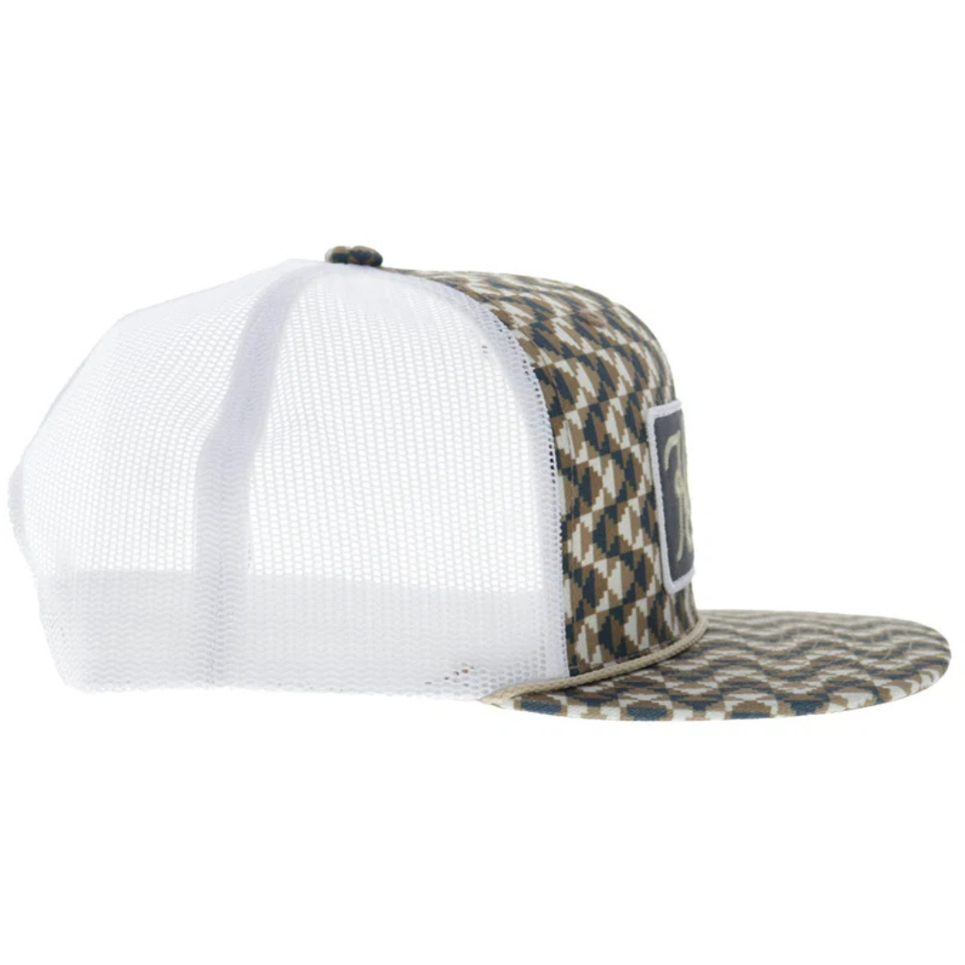 Hooey Lakota Tan & White Geo Print Trucker Cap 2648T-TNWH