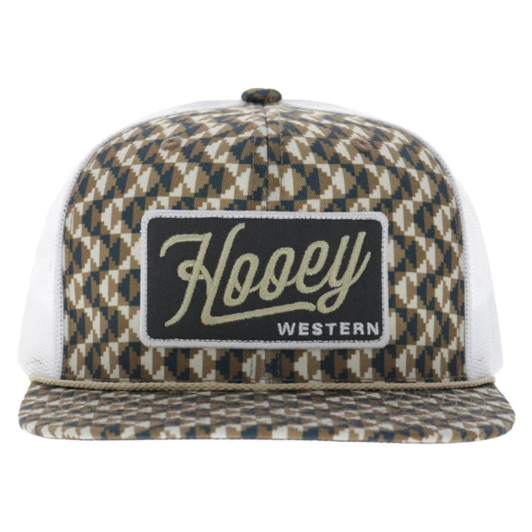 Hooey Lakota Tan & White Geo Print Trucker Cap 2648T-TNWH