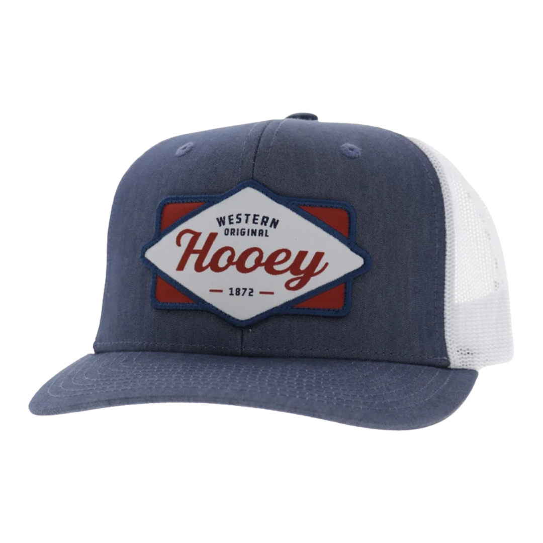 Hooey Diamond Denim & White 5-Panel Trucker Cap 2622T-DEWH