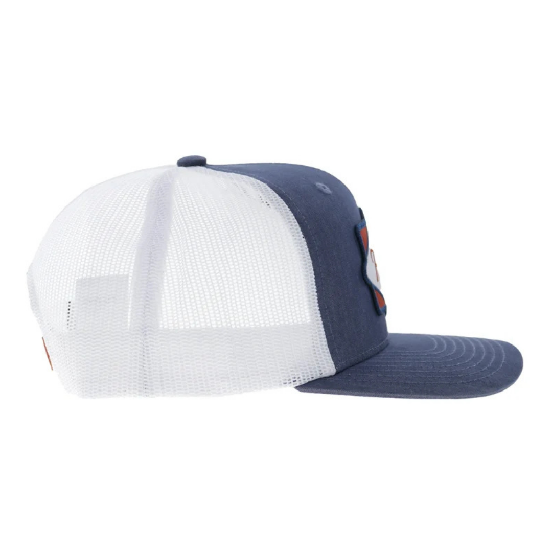Hooey Diamond Denim & White 5-Panel Trucker Cap 2622T-DEWH