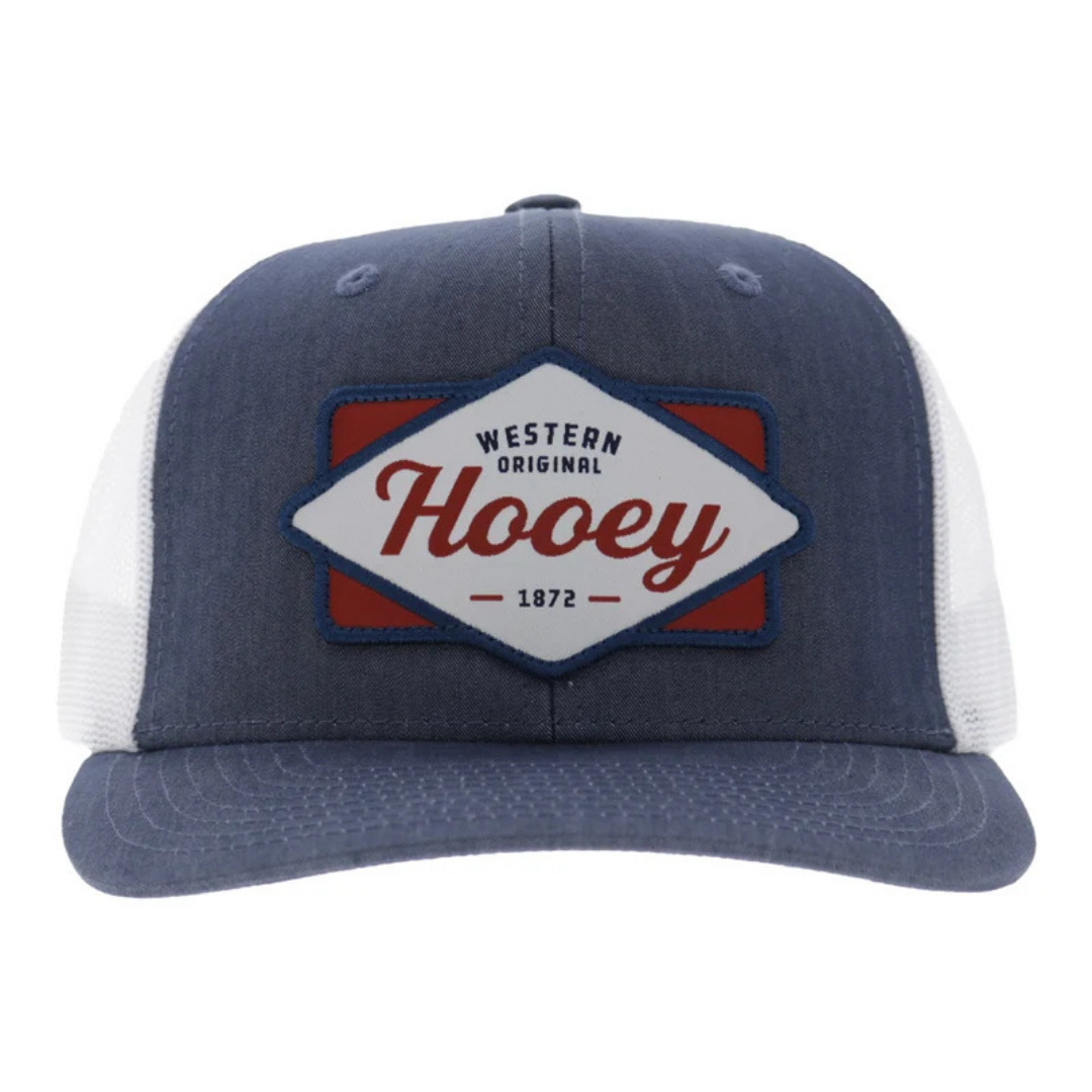 Hooey Diamond Denim & White 5-Panel Trucker Cap 2622T-DEWH