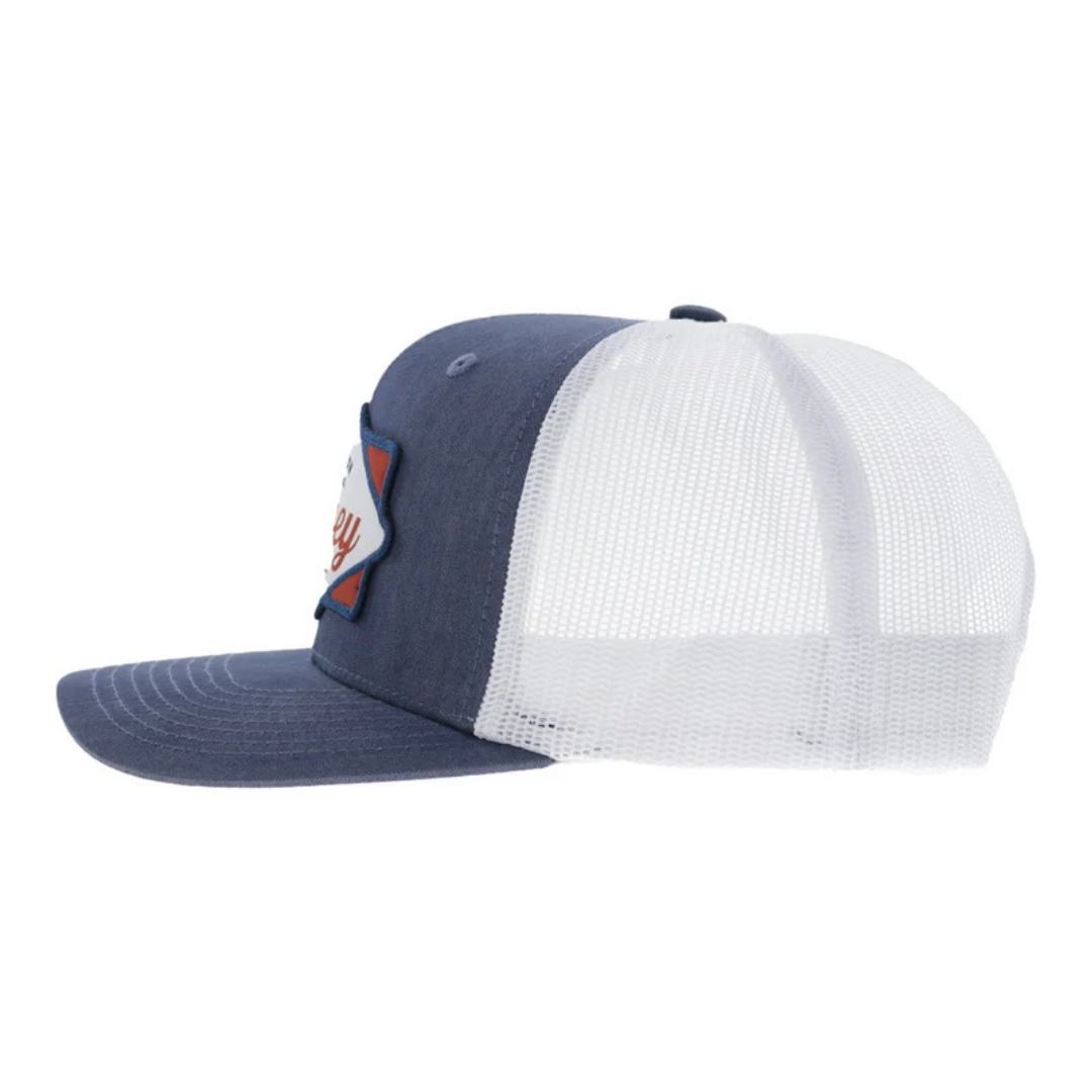 Hooey Diamond Denim & White 5-Panel Trucker Cap 2622T-DEWH