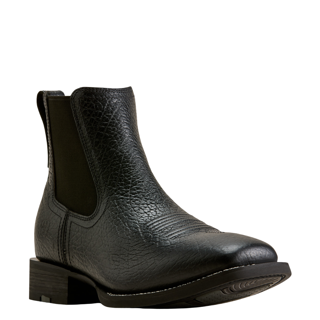 Ariat Men's Western Big Rig Black Adobe Wide Square Toe Chelsea Boot 10080501