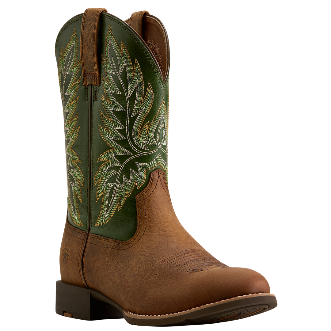 Ariat Men's Sport Stockman Buff Tan U Toe Cowboy Boot 10080533