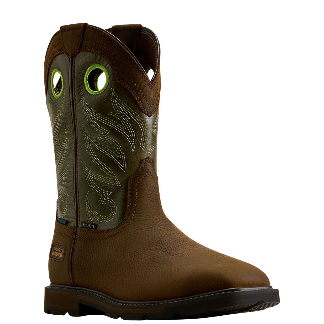 Ariat Men's Groundwork Waterproof Wide Square Steel Toe Work Boot 10082099
