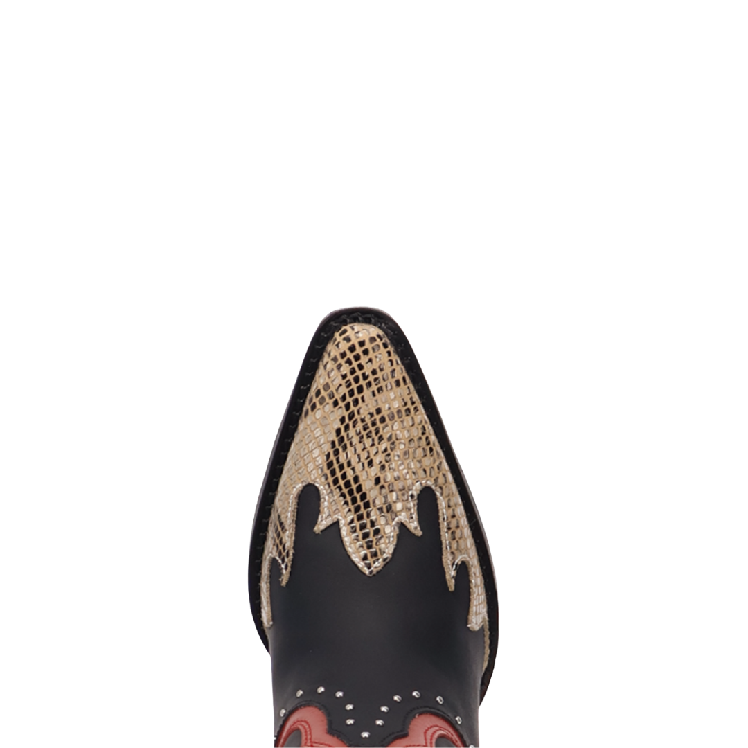 Dingo Ladies Untamed Black Snake Print Leather Boot DI2463-BK