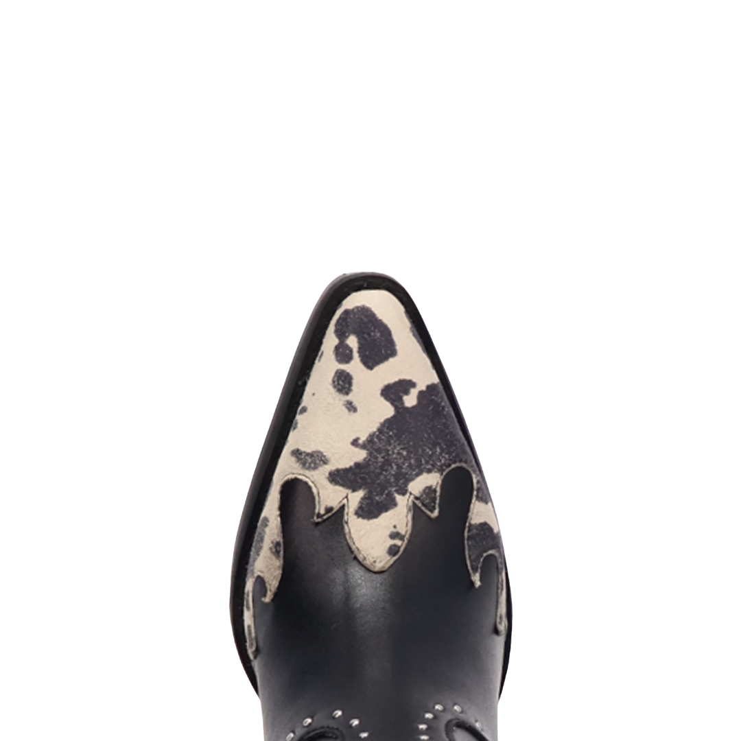 Dingo Ladies Untamed Black Cow Print Leather Boot DI2463-MU15