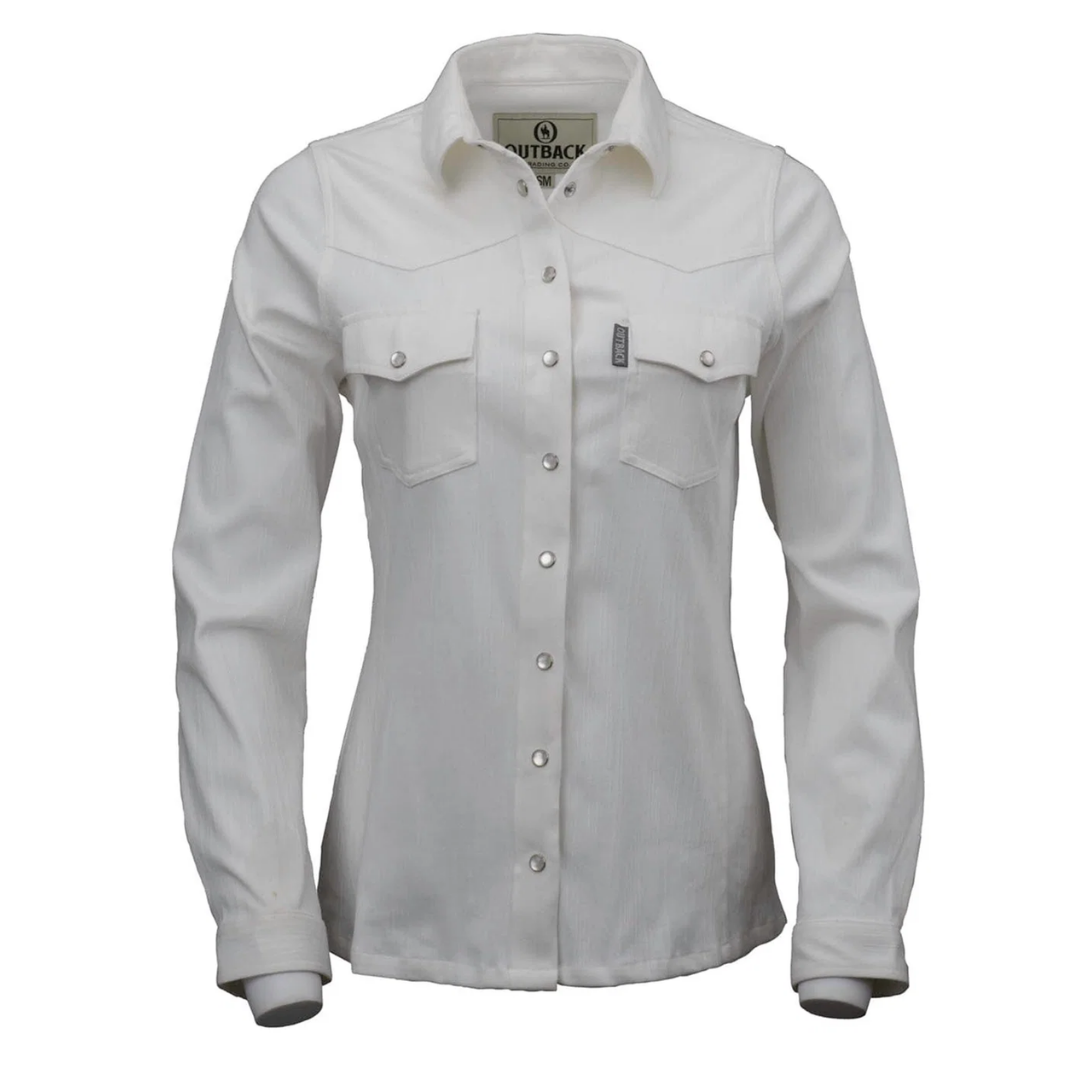 Outback Trading Ladies Kat White Snap Shirt 42246-WHI
