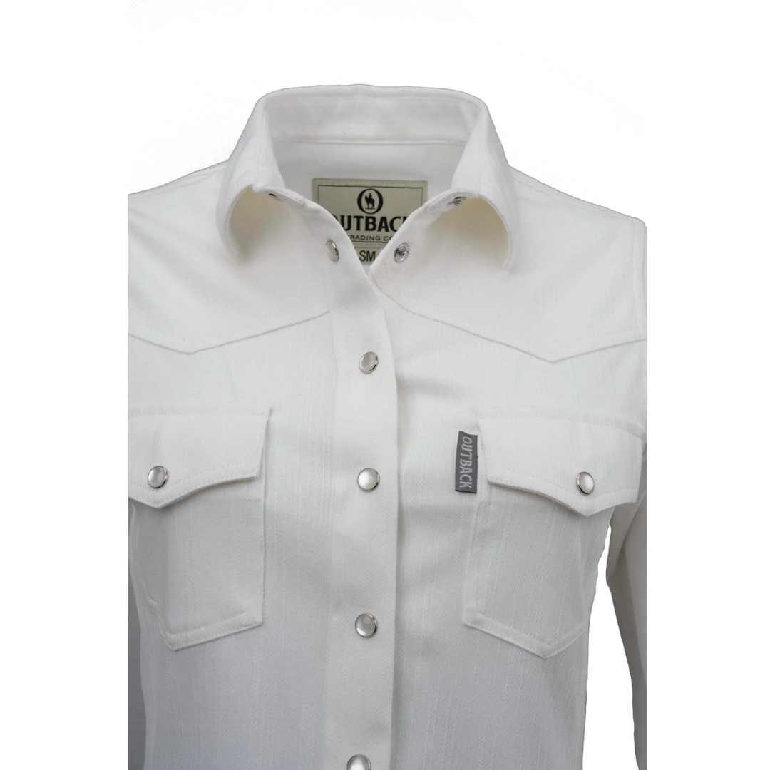 Outback Trading Ladies Kat White Snap Shirt 42246-WHI