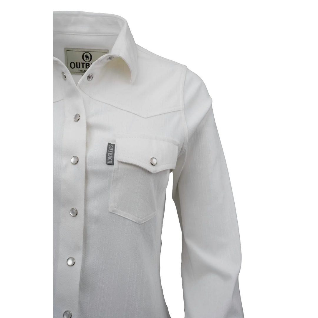 Outback Trading Ladies Kat White Snap Shirt 42246-WHI