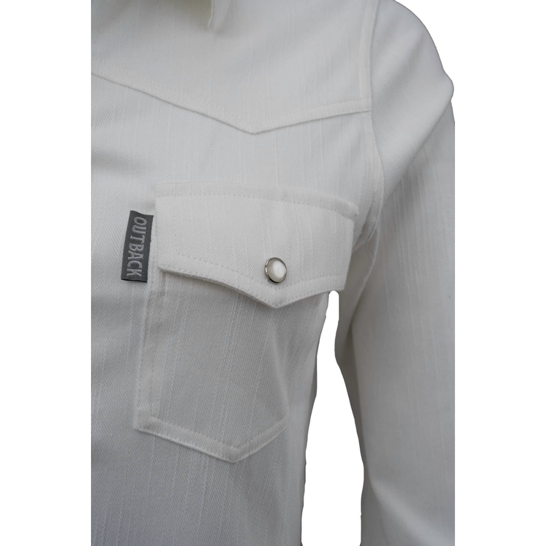 Outback Trading Ladies Kat White Snap Shirt 42246-WHI