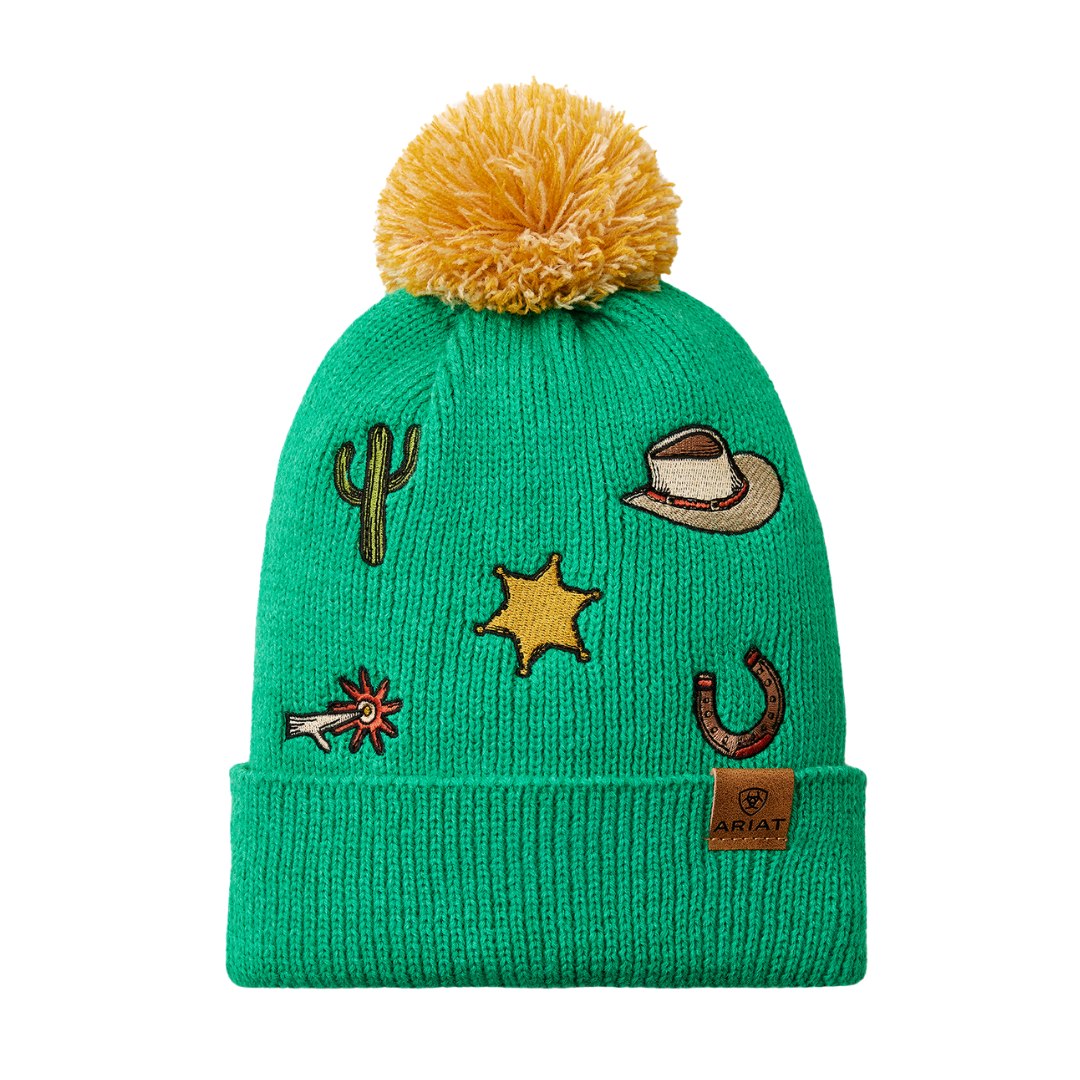 Ariat Youth Arlo Teal Patchwork Beanie 10080799