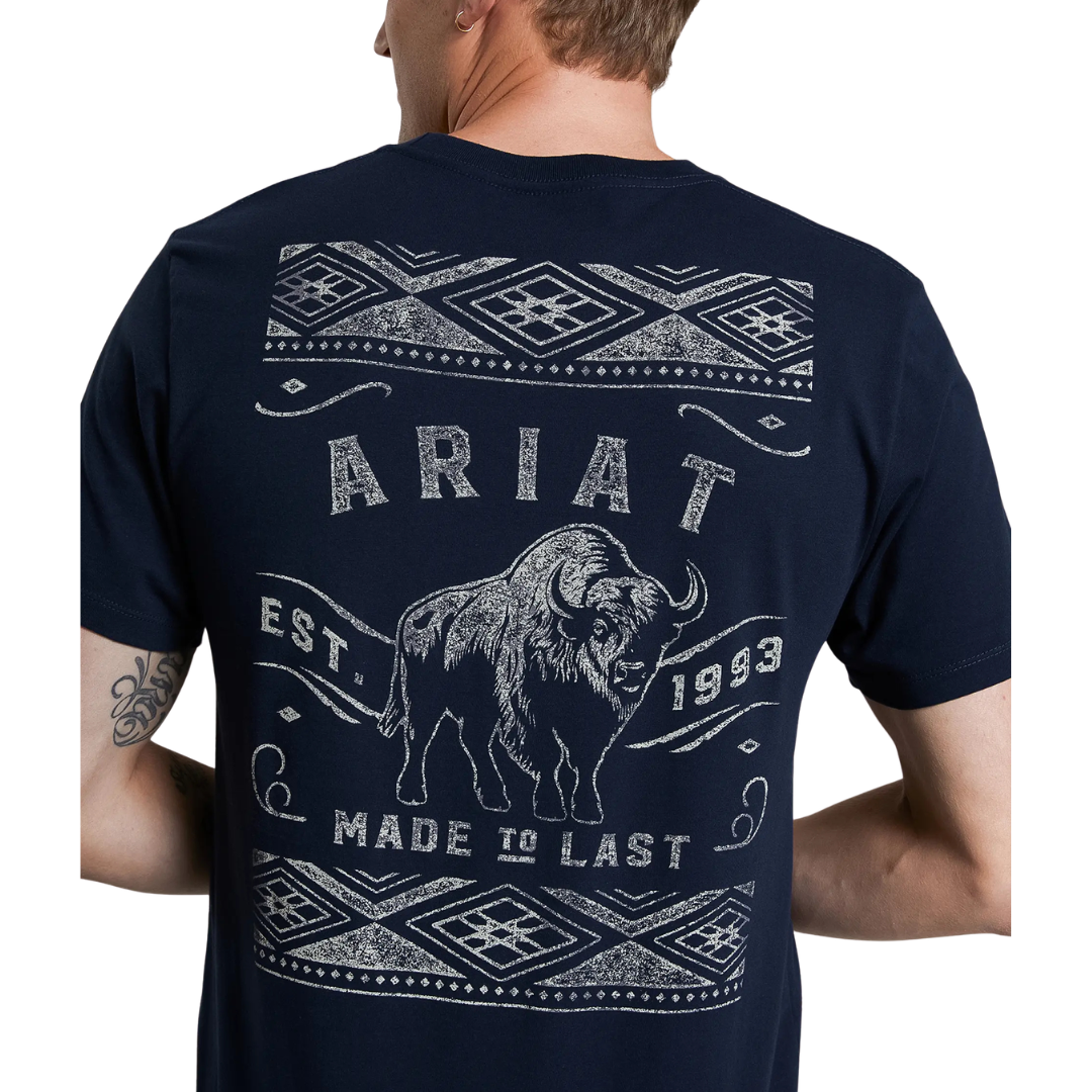 Ariat Men's Southwest Bison New Navy T-Shirt 10082626