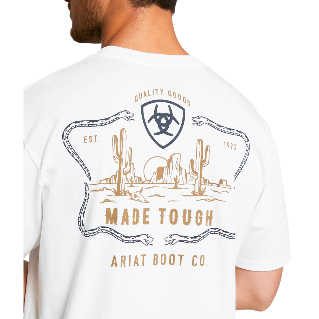 Ariat Men's Snake Frame Ranch White T-Shirt 10082629