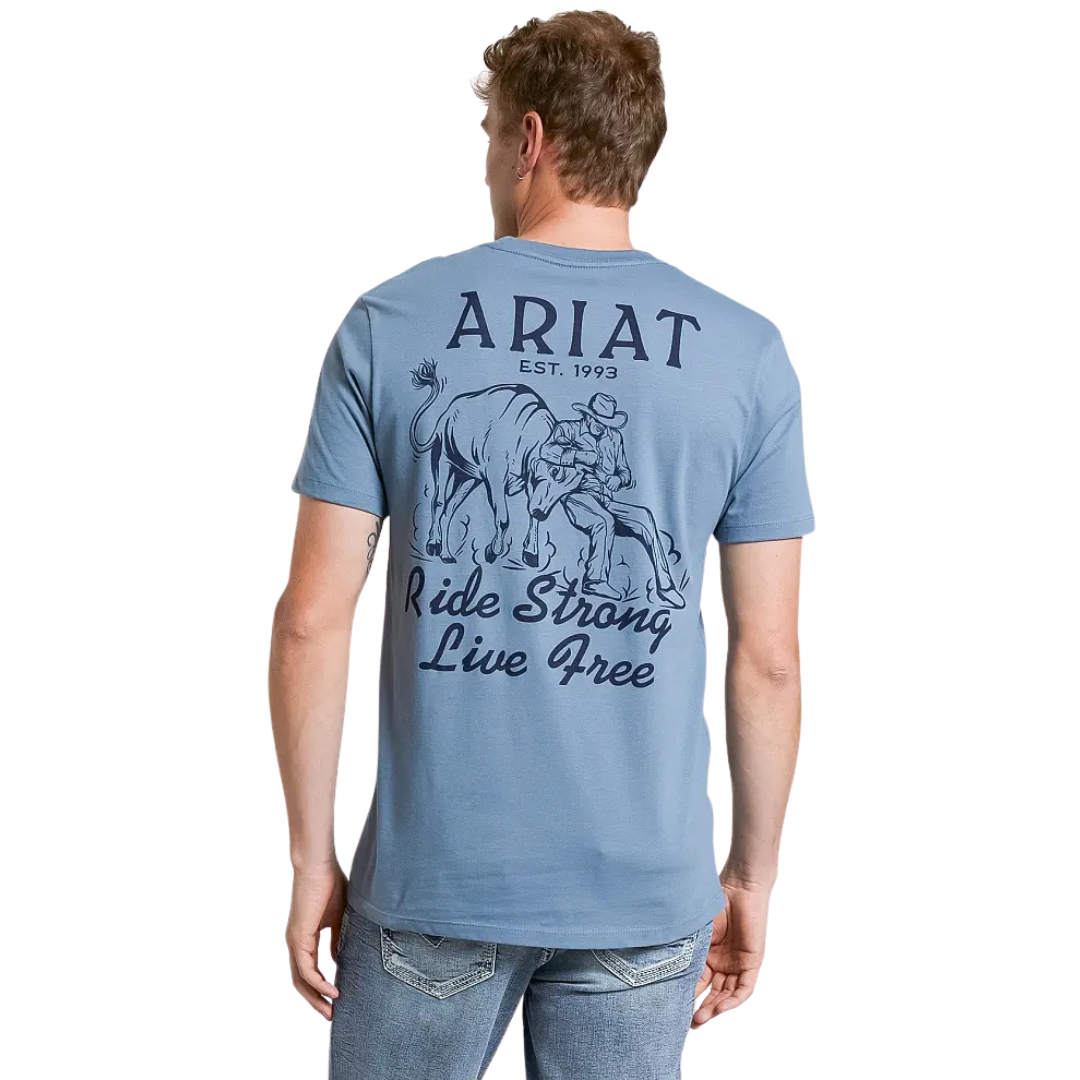 Ariat Men's Bulldogger Bro Light Denim T-Shirt 10082625