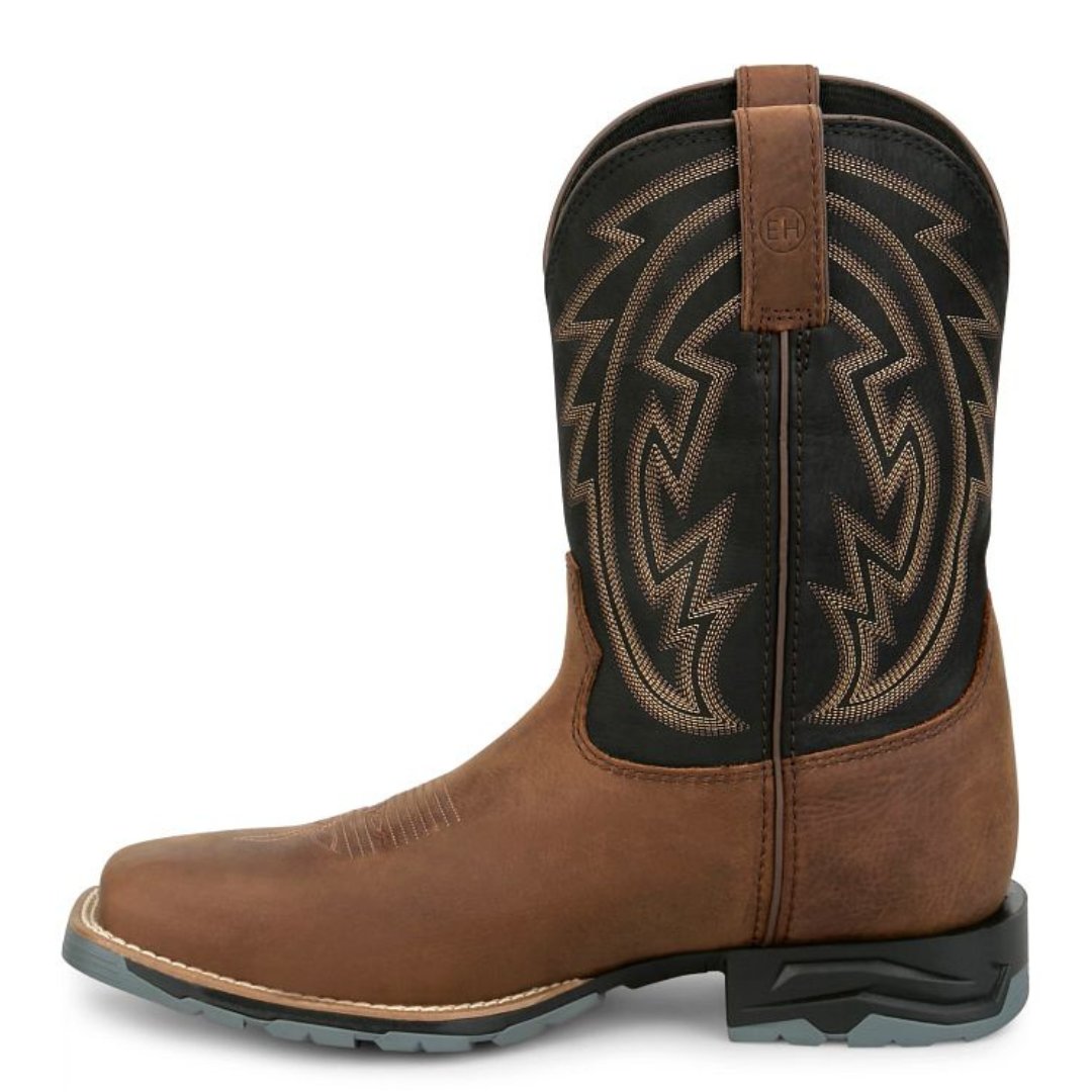 Justin Men's Lytle Brown & Black Leather Steel Toe Work Boot MV4591