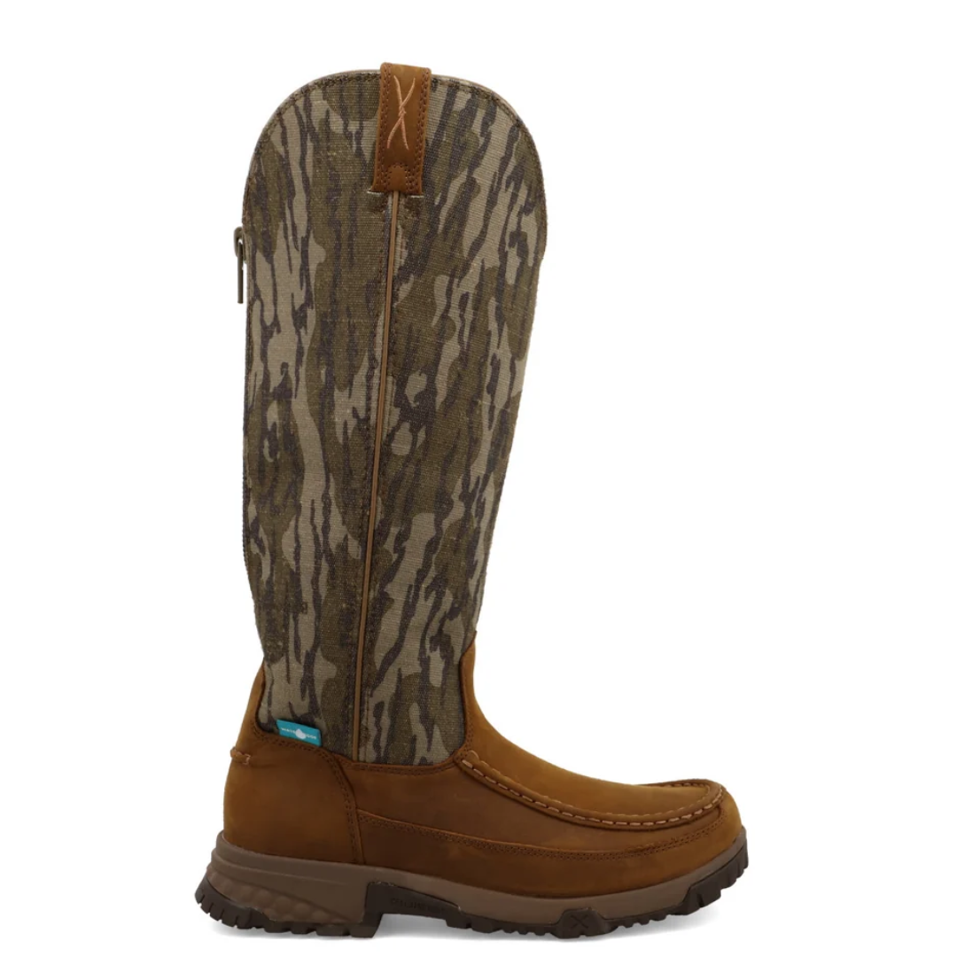 Twisted X Men's Mossy Oak® Camo & Brown Leather 17" Snake Boot MXCBWS1