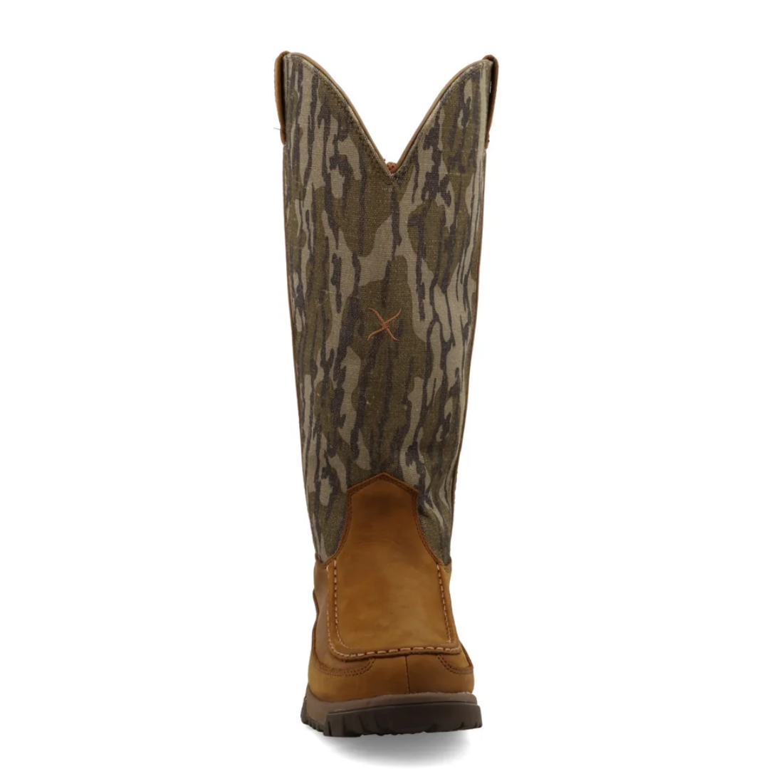 Twisted X Men's Mossy Oak® Camo & Brown Leather 17" Snake Boot MXCBWS1