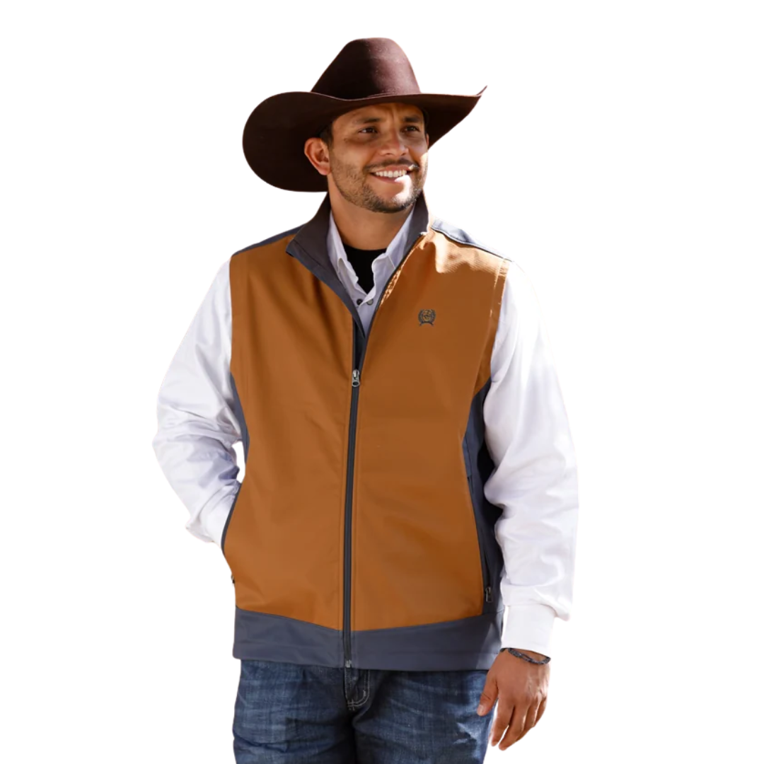 Cinch Men's Brown Colorblock Windproof Vest MWV1517002