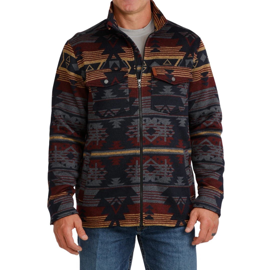 Cinch Men's Charcoal Sweater Knit Shirt Jacket MWJ1907005