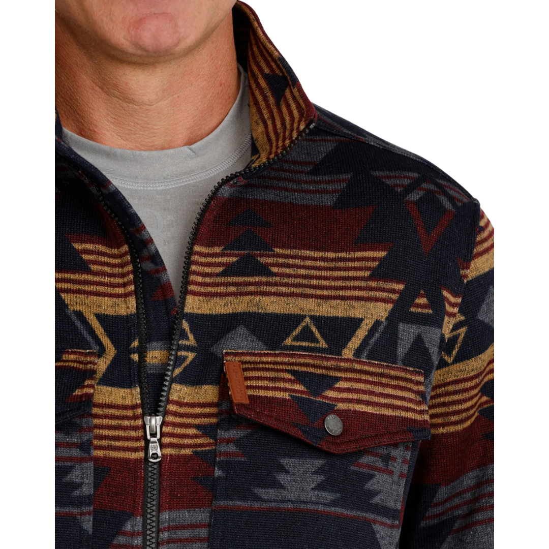 Cinch Men's Charcoal Sweater Knit Shirt Jacket MWJ1907005