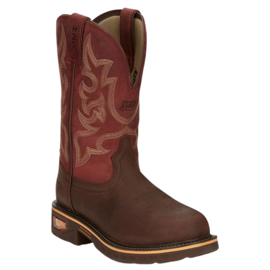 Justin Men's Resistor Whiskey 11" Waterproof Nano Composite Toe Work Boot CR4007