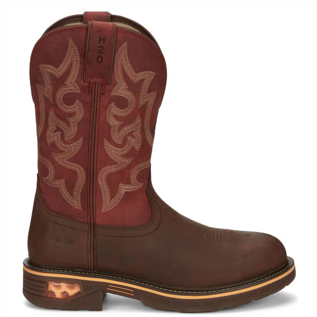 Justin Men's Resistor Whiskey 11" Waterproof Nano Composite Toe Work Boot CR4007