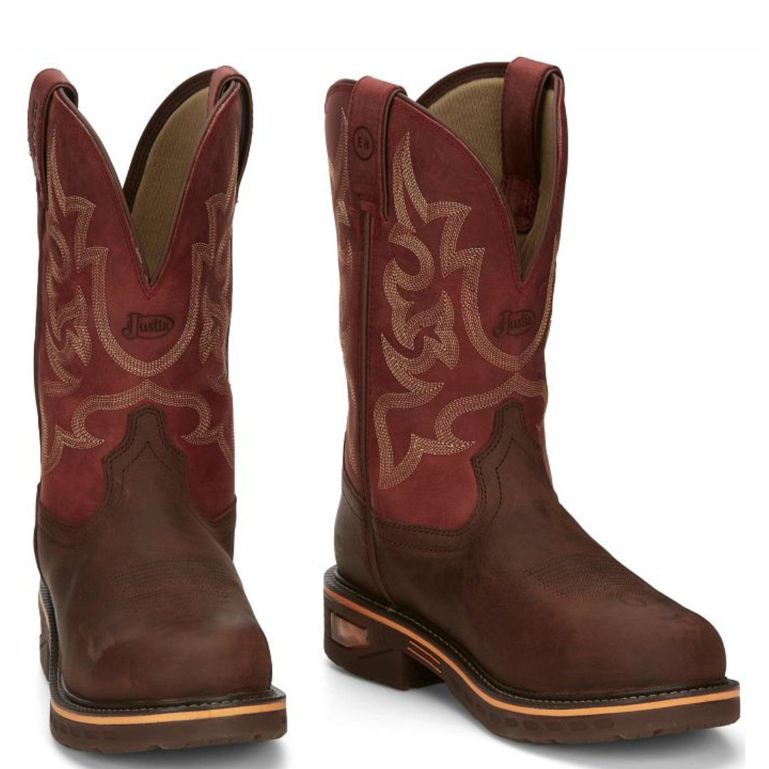 Justin Men's Resistor Whiskey 11" Waterproof Nano Composite Toe Work Boot CR4007