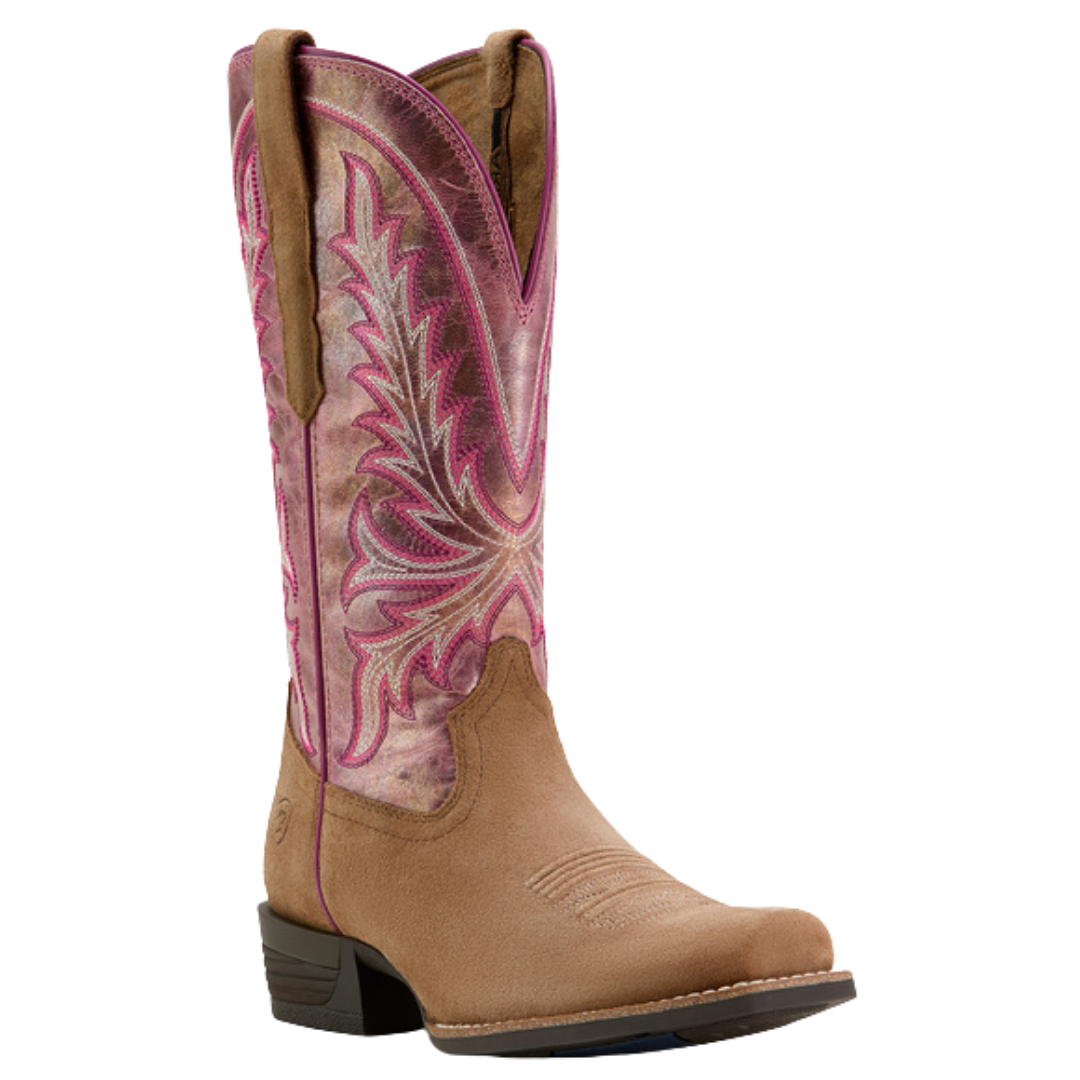 Ariat Ladies Rock Creek Tawny Roughout Narrow Cutter Toe Western Boot 10061145