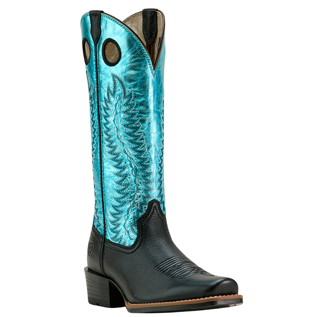 Ariat Ladies Junction Black Deertan Narrow Cutter Toe Western Boot 10061331