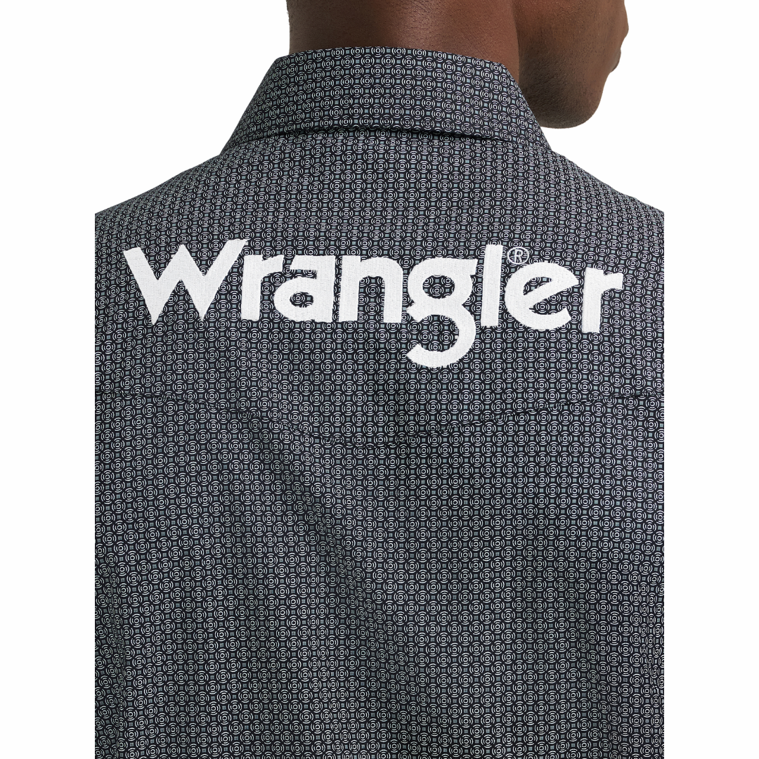 Wrangler Men's Black Printed Logo Snap Button Shirt 112385929