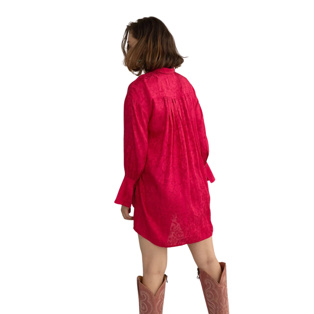 Myra Ladies The Elowen Belle Wine Pink Woven Mini Dress BWE-12527-D-A