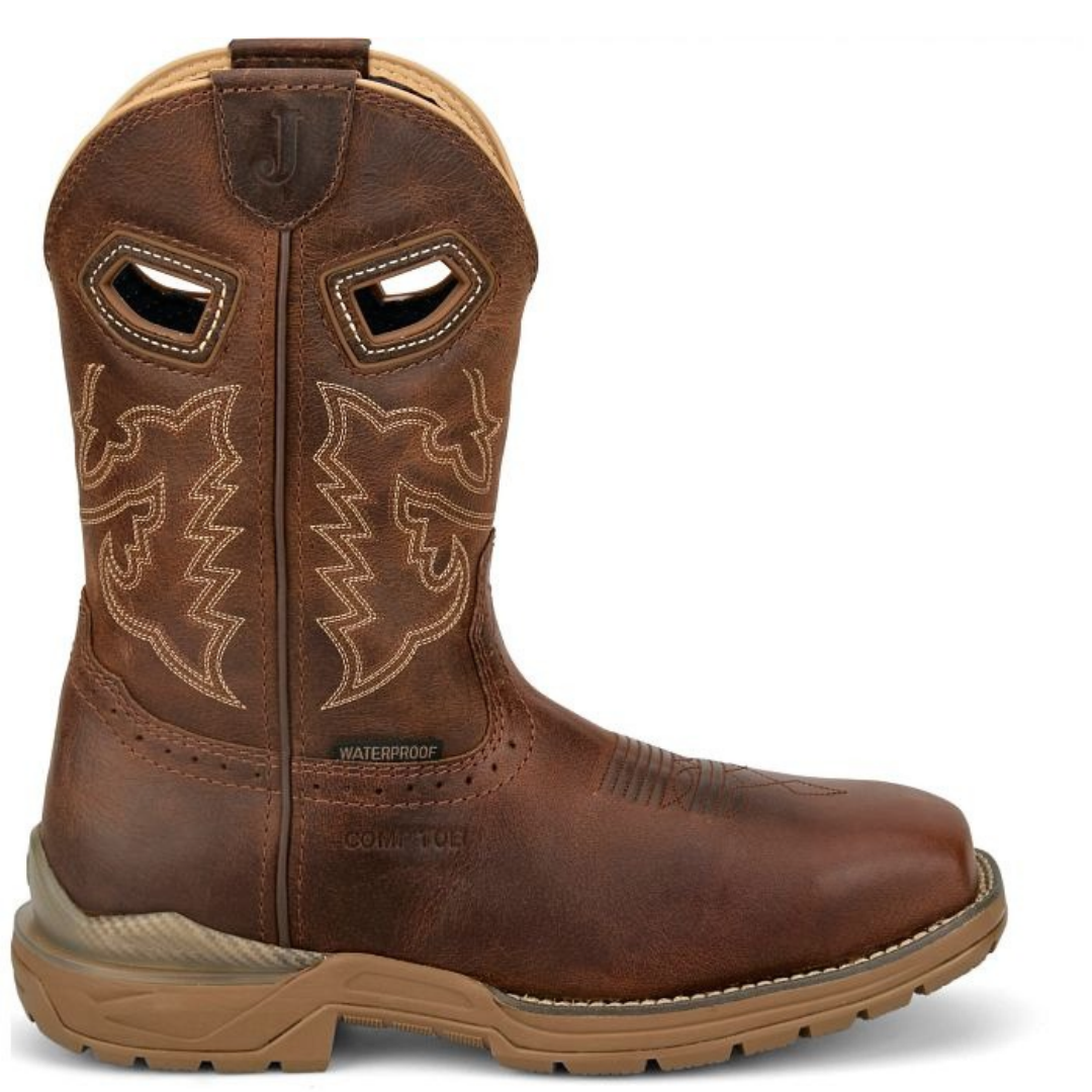 Justin Men's OilPatch Tan Waterproof Nano Comp Toe Work Boot WR4149