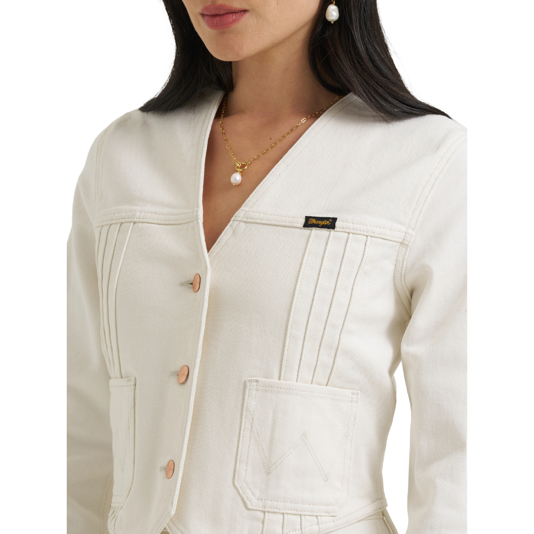 Wrangler X Lainey Wilson Ladies White Denim Top 112385568