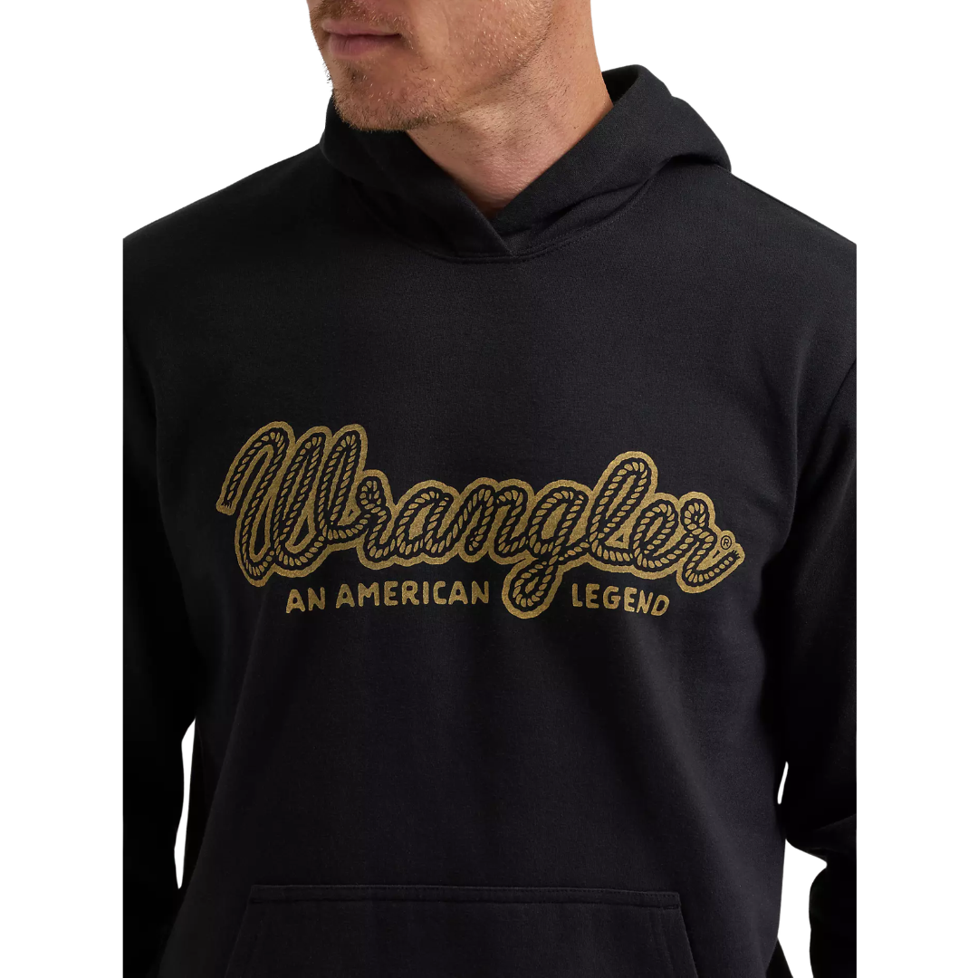 Wrangler Men's Western Black Beauty Ledge Pullover Hoodie 112383995