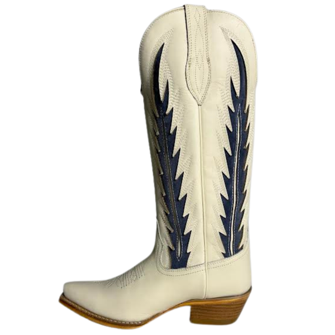 Wrangler Ladies Layla Ivory & Denim Leather Western Boot 71011130