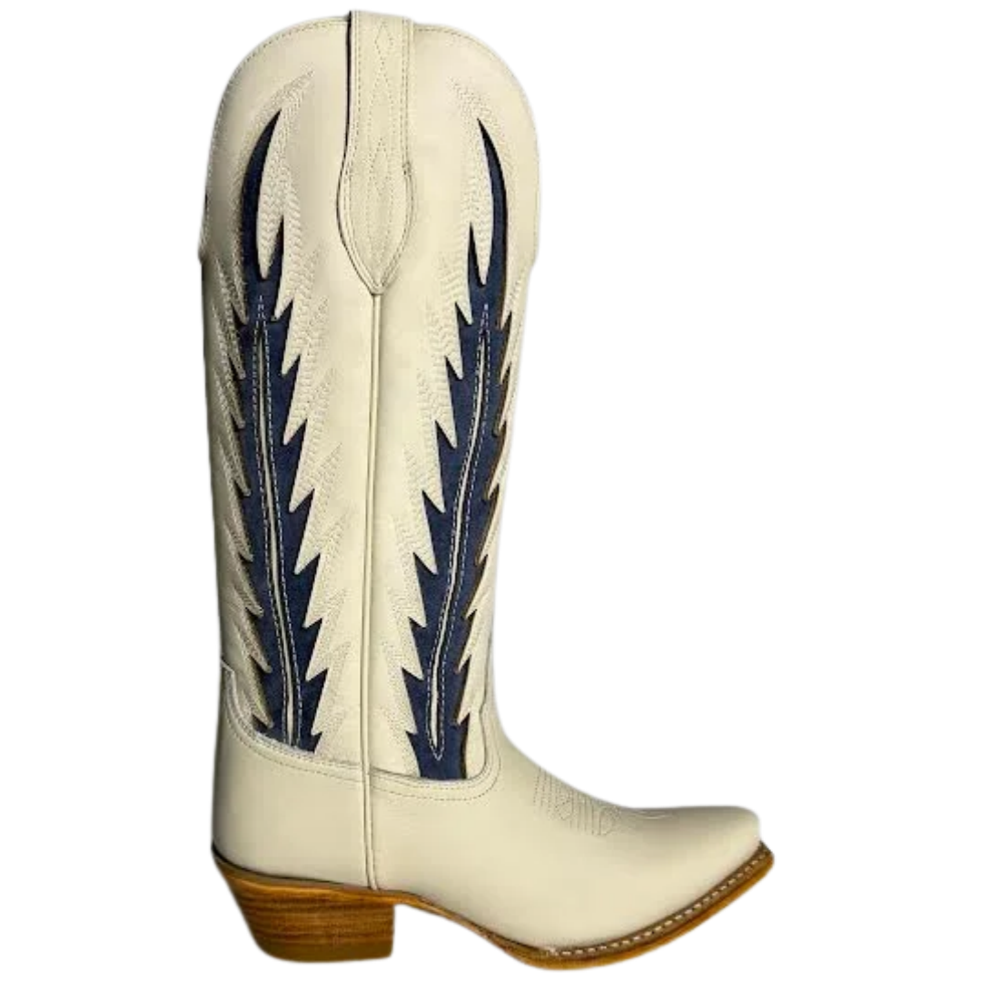 Wrangler Ladies Layla Ivory & Denim Leather Western Boot 71011130