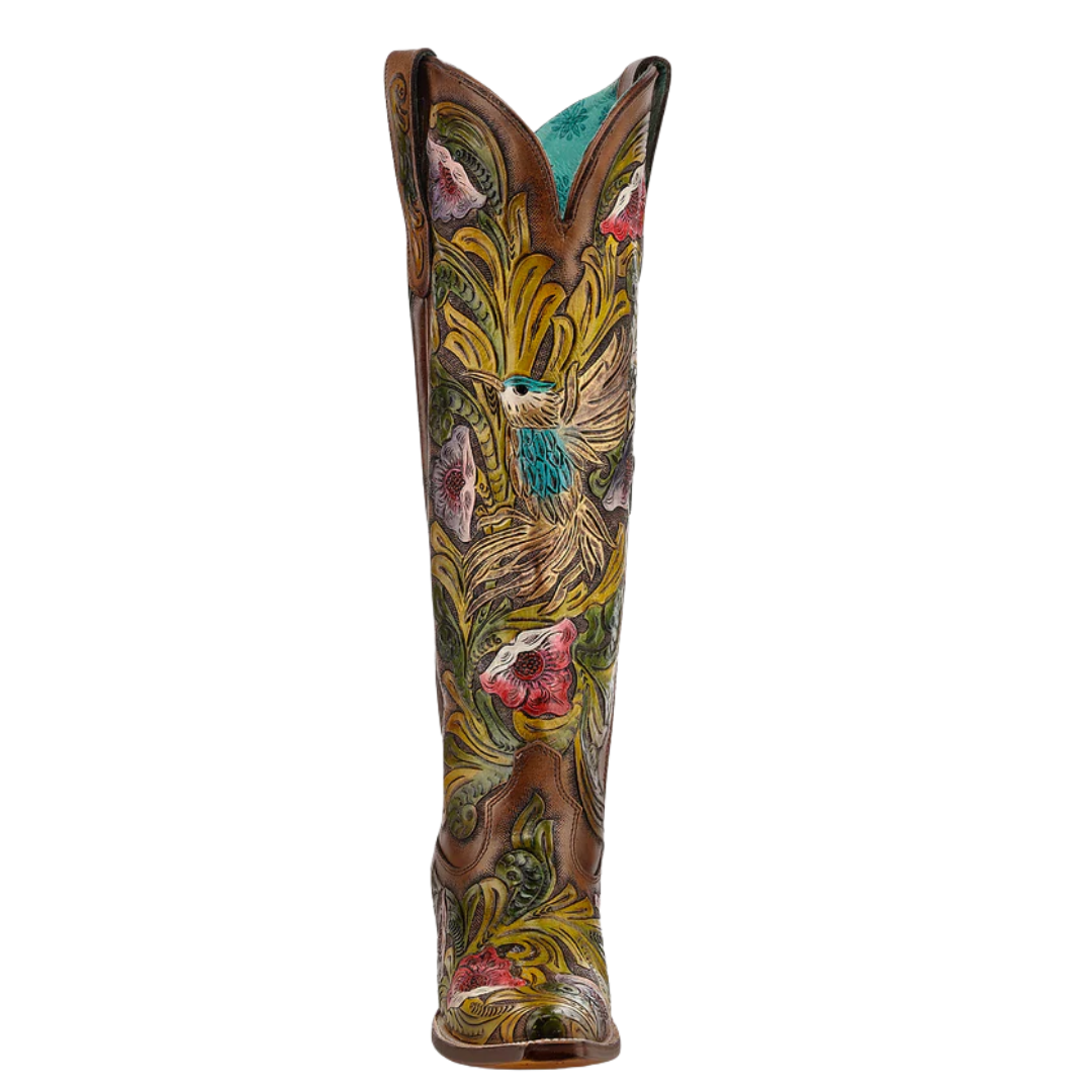 Corral Ladies Hand-painted & Handtooled Hummingbird Western Boot A4980