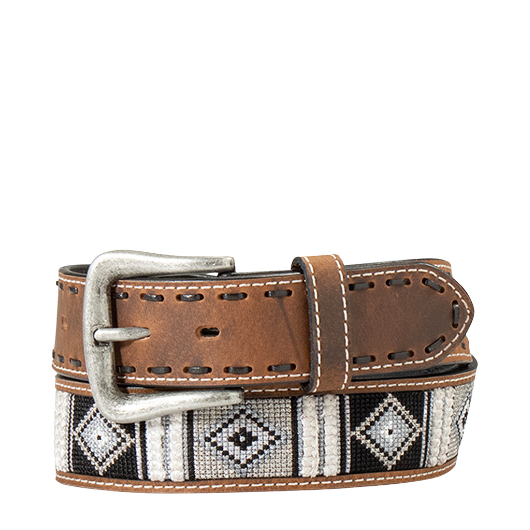 Ariat Men's Diamond Aztec Embroidered Brown Western Belt A1041502