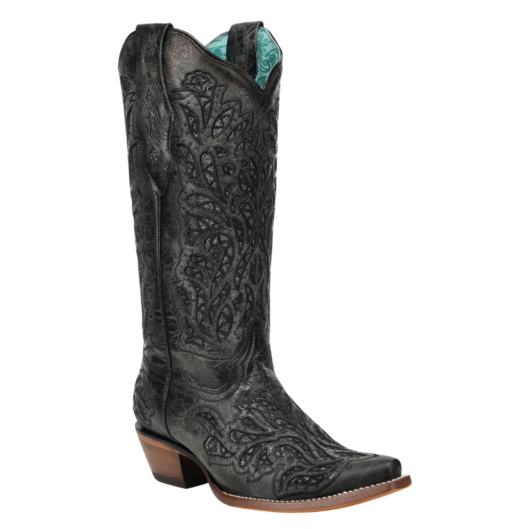 Corral Ladies Glittery Embroidered Black Western Boot A5095