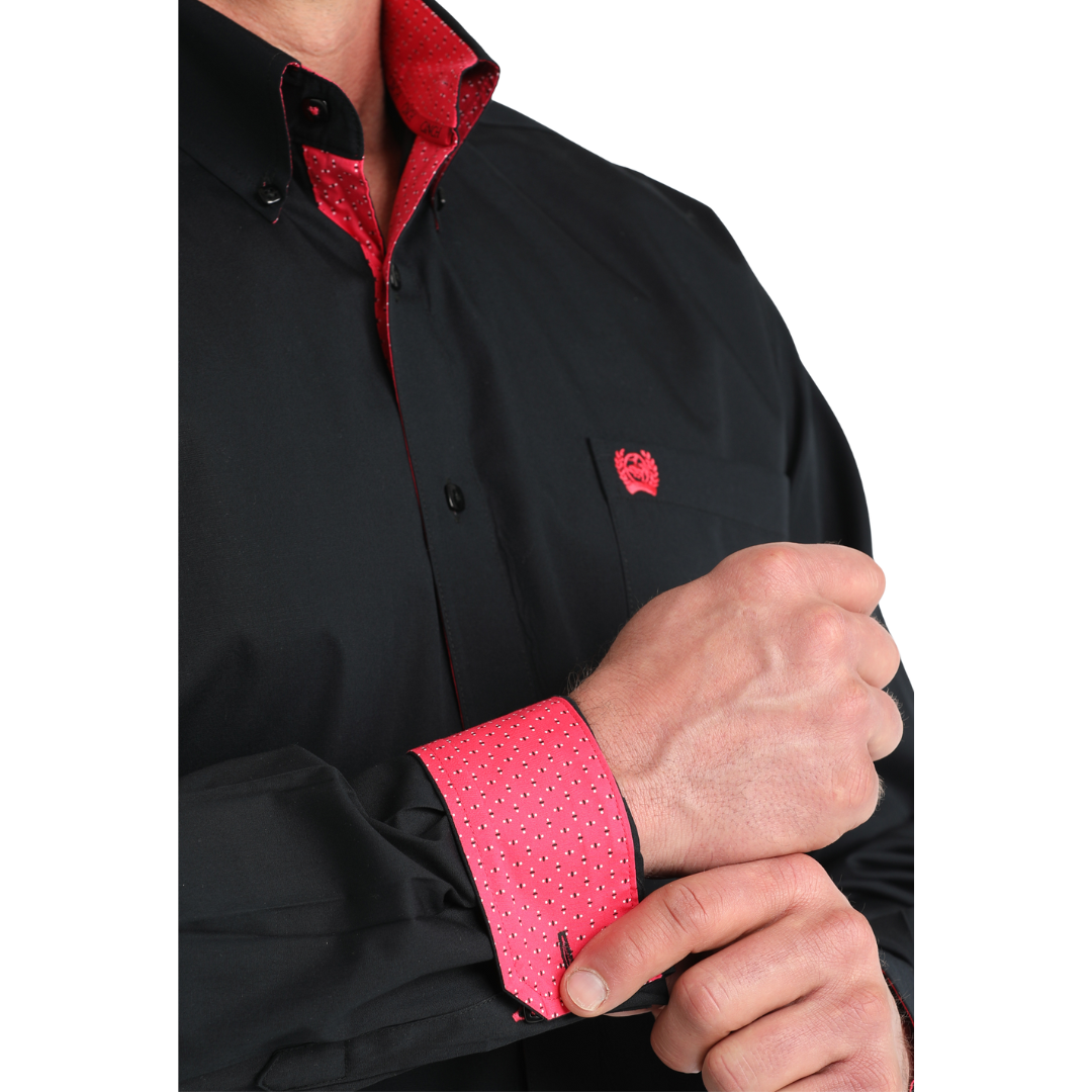 Cinch Men's Solid Black Button Down Shirt MTW1106042