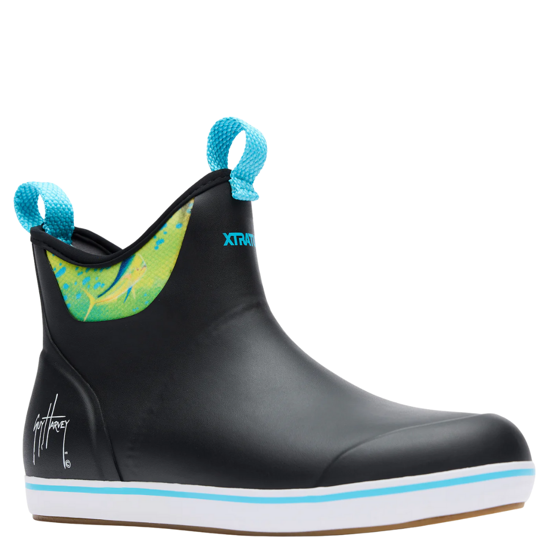 XTRATUF Men's Guy Harvey Graphic Black Ankle Deck Boot XMABGH00