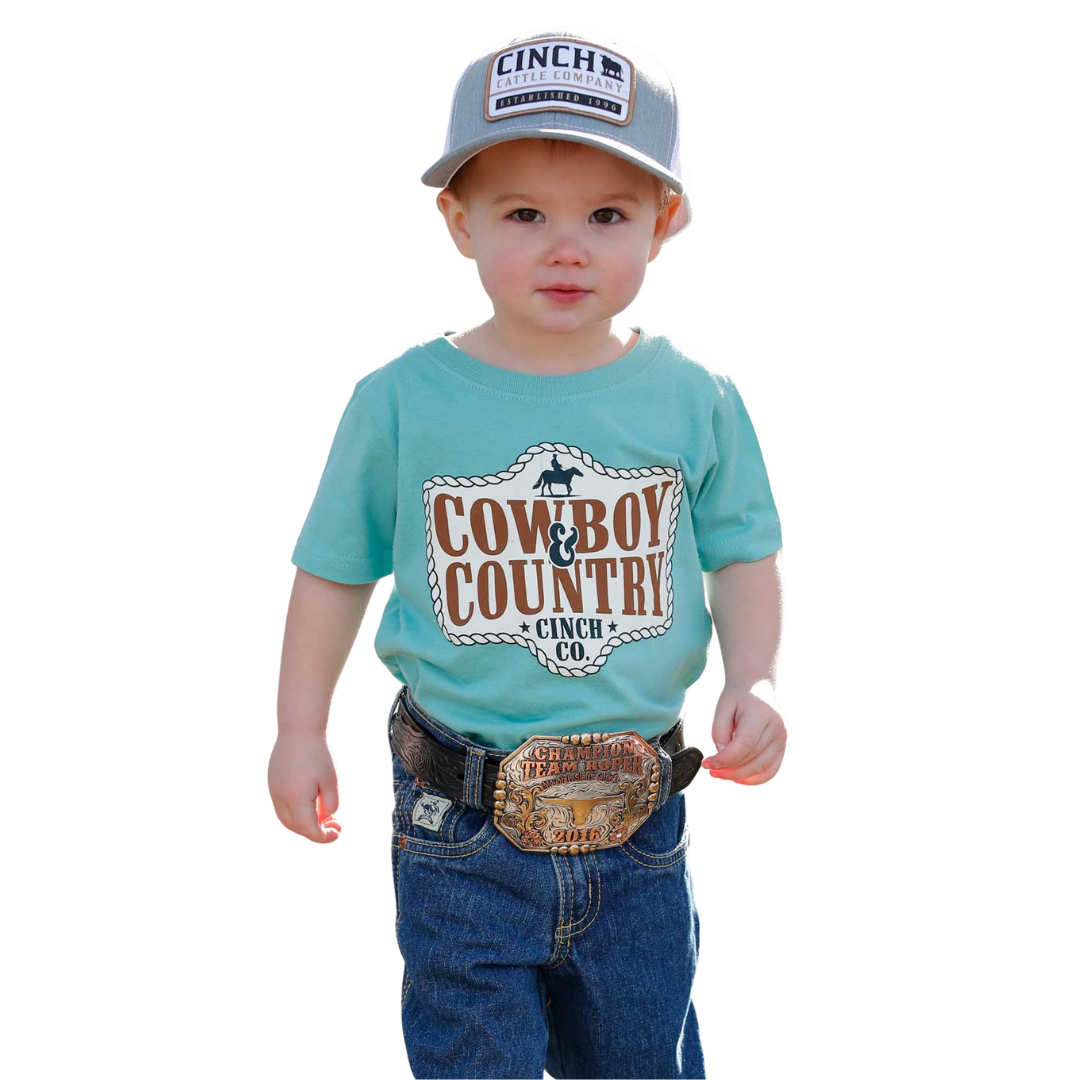 Cinch Infant Boy's Blue 'Cowboy Country' Graphic T-Shirt MTT7672068