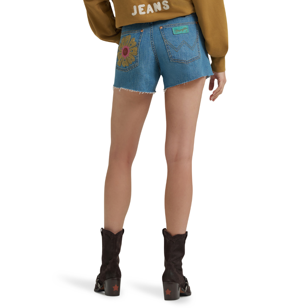 Wrangler X Lainey Wilson Ladies Embroidered Cowboy Denim Short 112375881