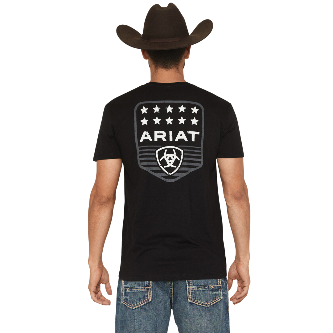 Ariat Men's Stripe Patriotic Badge Black T-Shirt 10073966