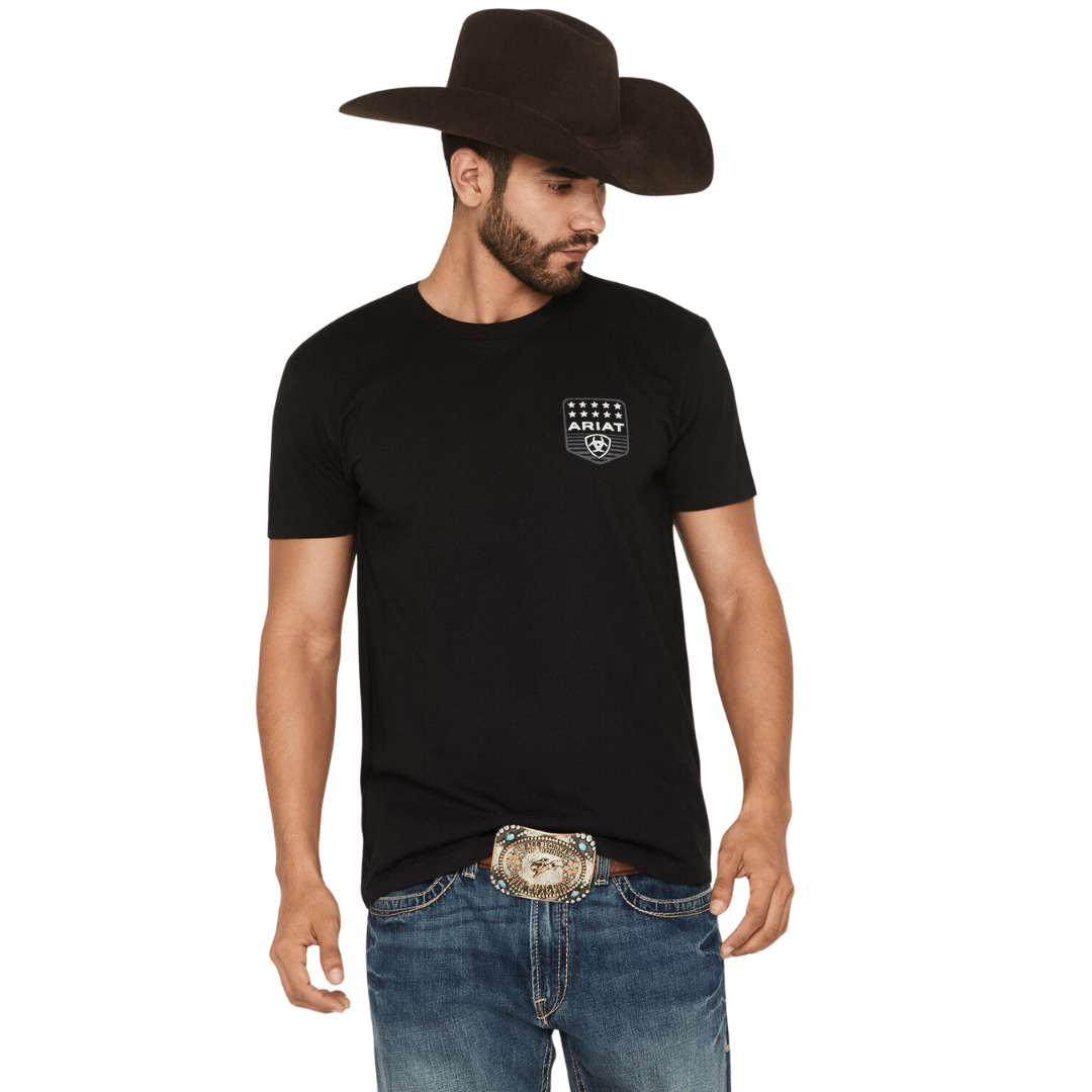Ariat Men's Stripe Patriotic Badge Black T-Shirt 10073966