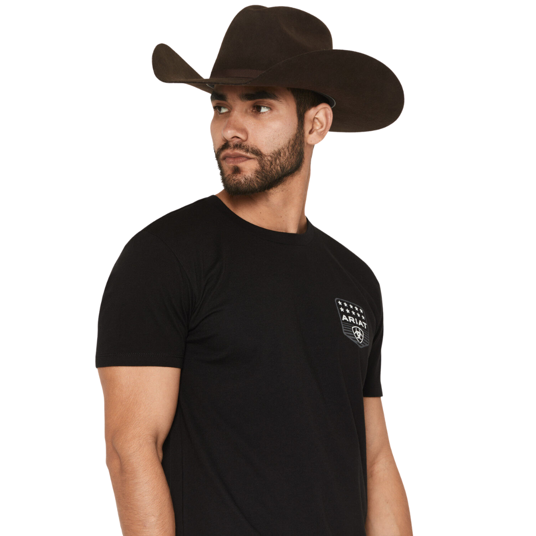 Ariat Men's Stripe Patriotic Badge Black T-Shirt 10073966