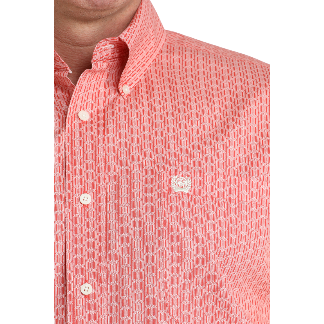 Cinch Men's Long Sleeve Red Button Down Shirt MTW1106040