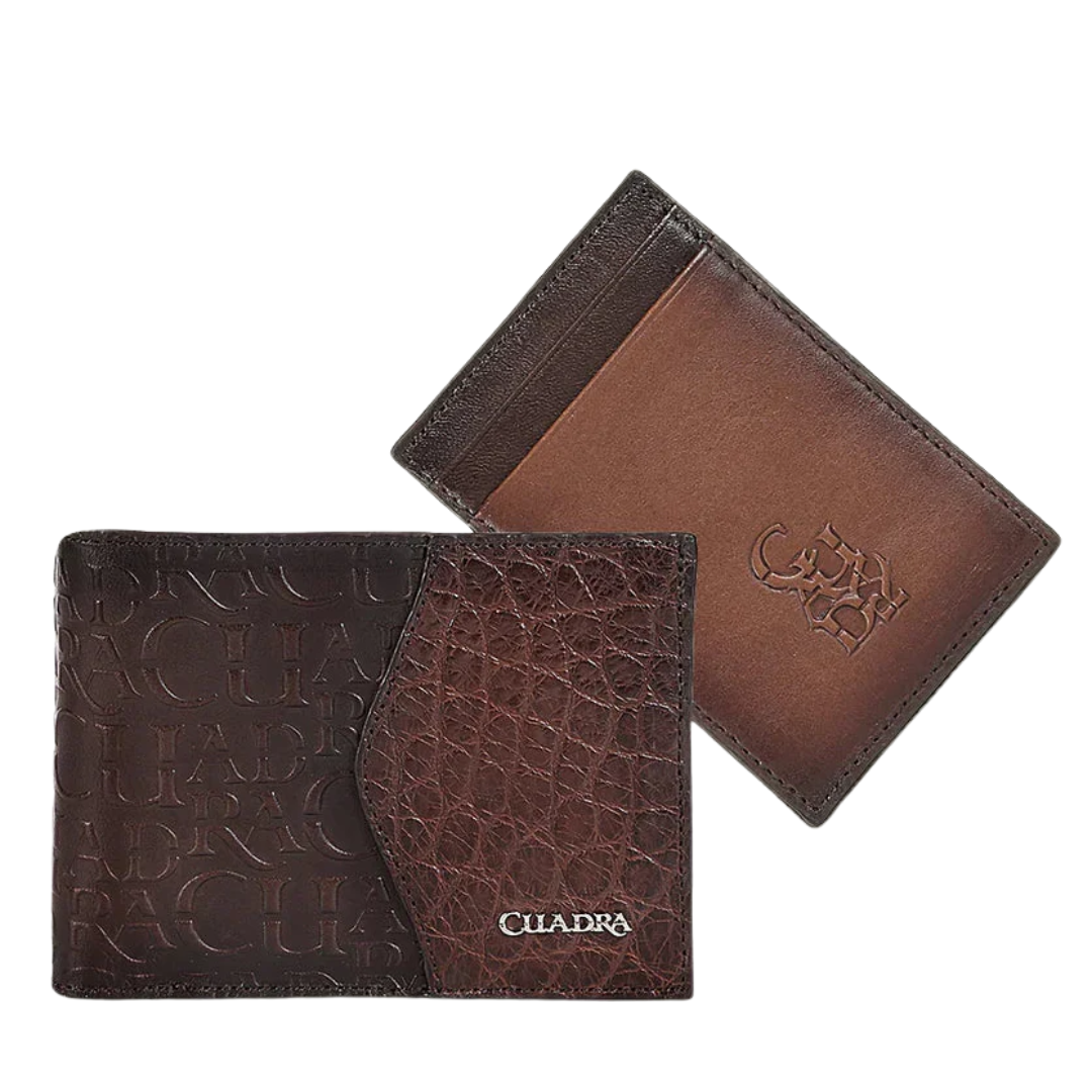 Cuadra Men's Alligator Brown Leather Wallet DU617